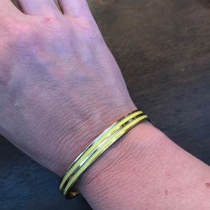 Yellow and gold stripe bangle